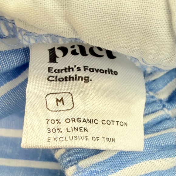 Pact Organic Cotton Canopy Linen
Blend Wrap Midi Skirt Blue & white Striped NWOT - Picture 8 of 10